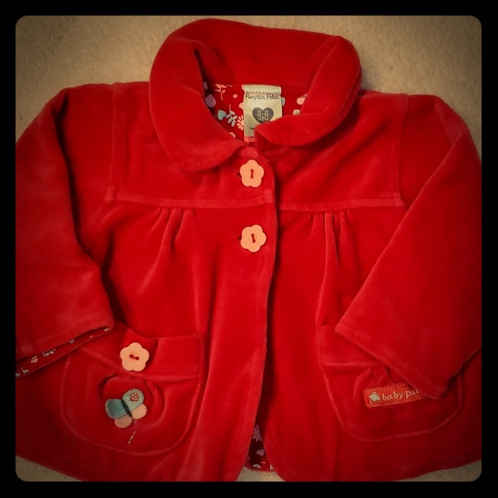 3-6 month baby girl PUMPKIN PATCH velour jacket